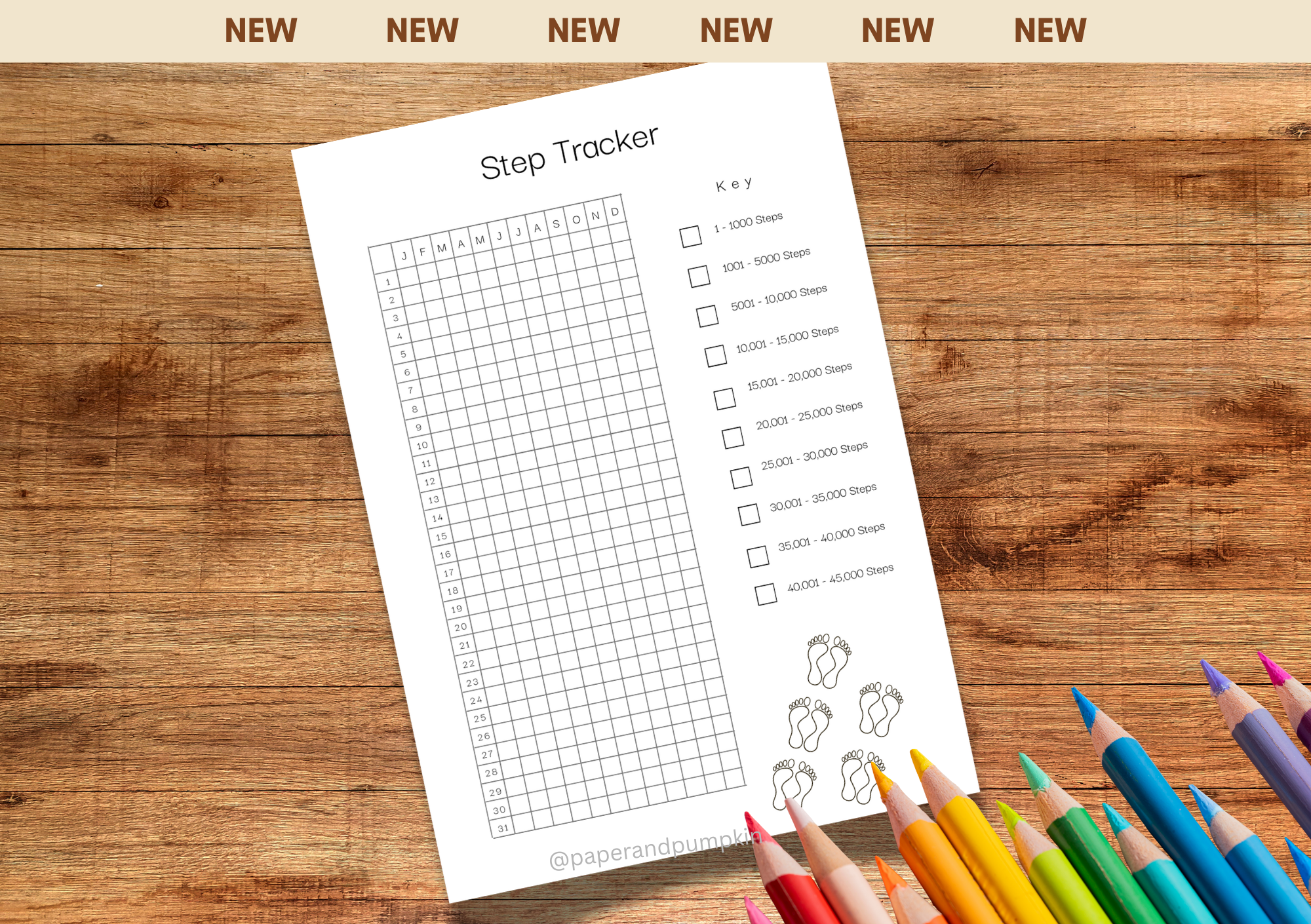 Step Tracker Bullet Journal Page