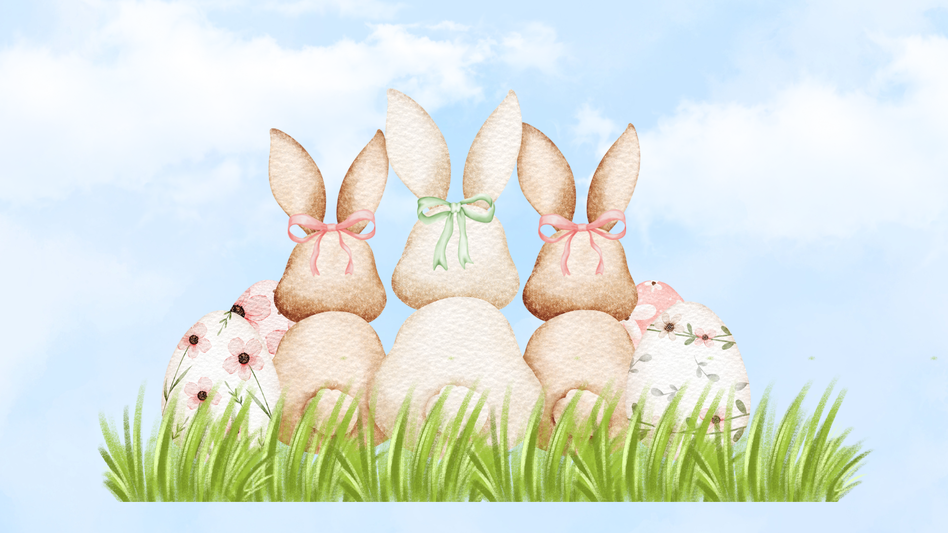 Easter Bunny Digital Download Desktop Wallpaper