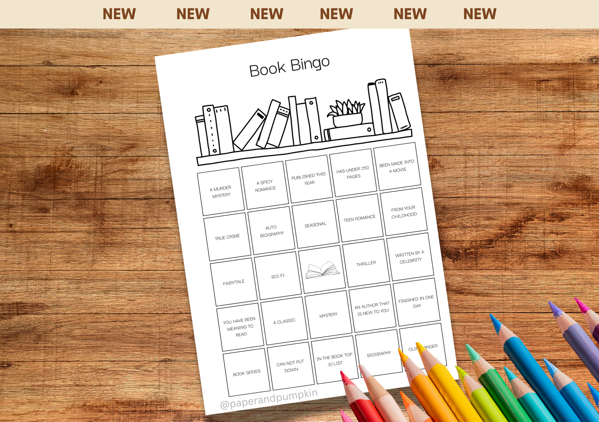 Book Bingo Bullet Journal Page