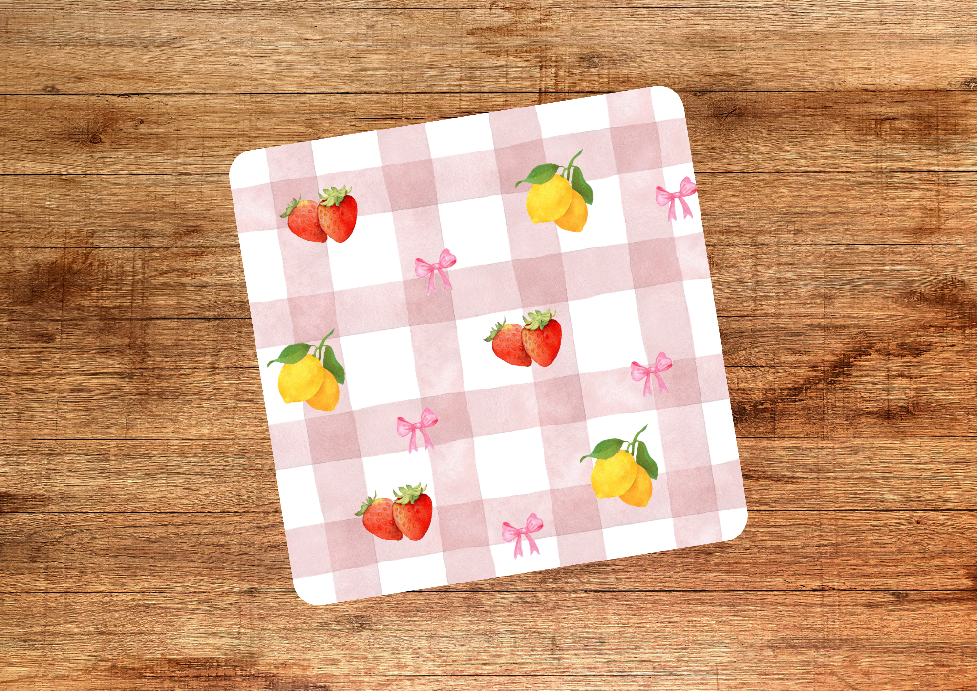Strawberry & Lemon Picnic Blanket Coaster