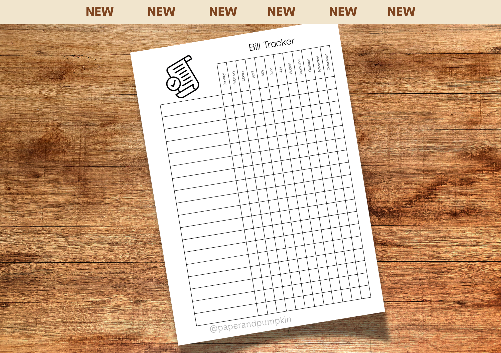 Bill Tracker Bullet Journal Page