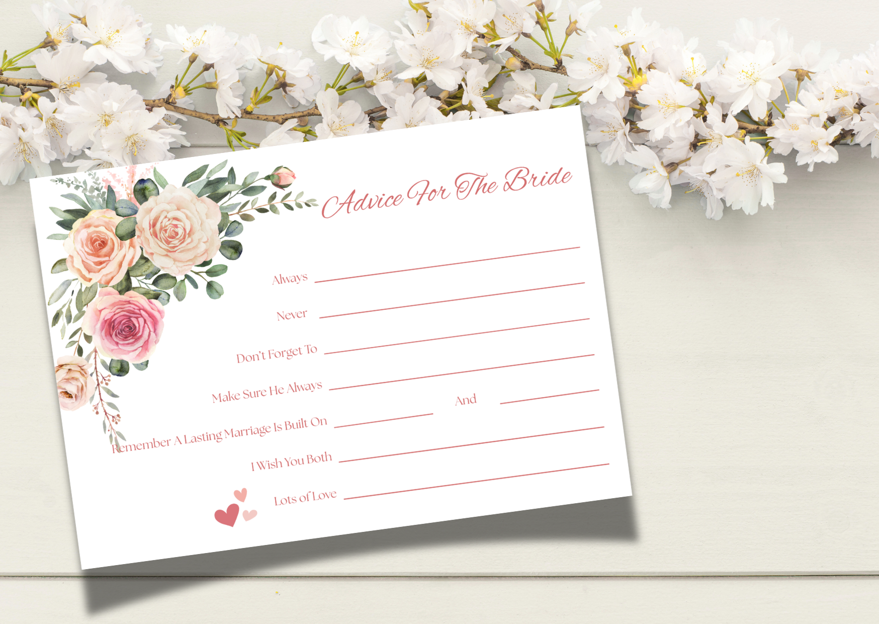 Advice To The Bride Card - Roses