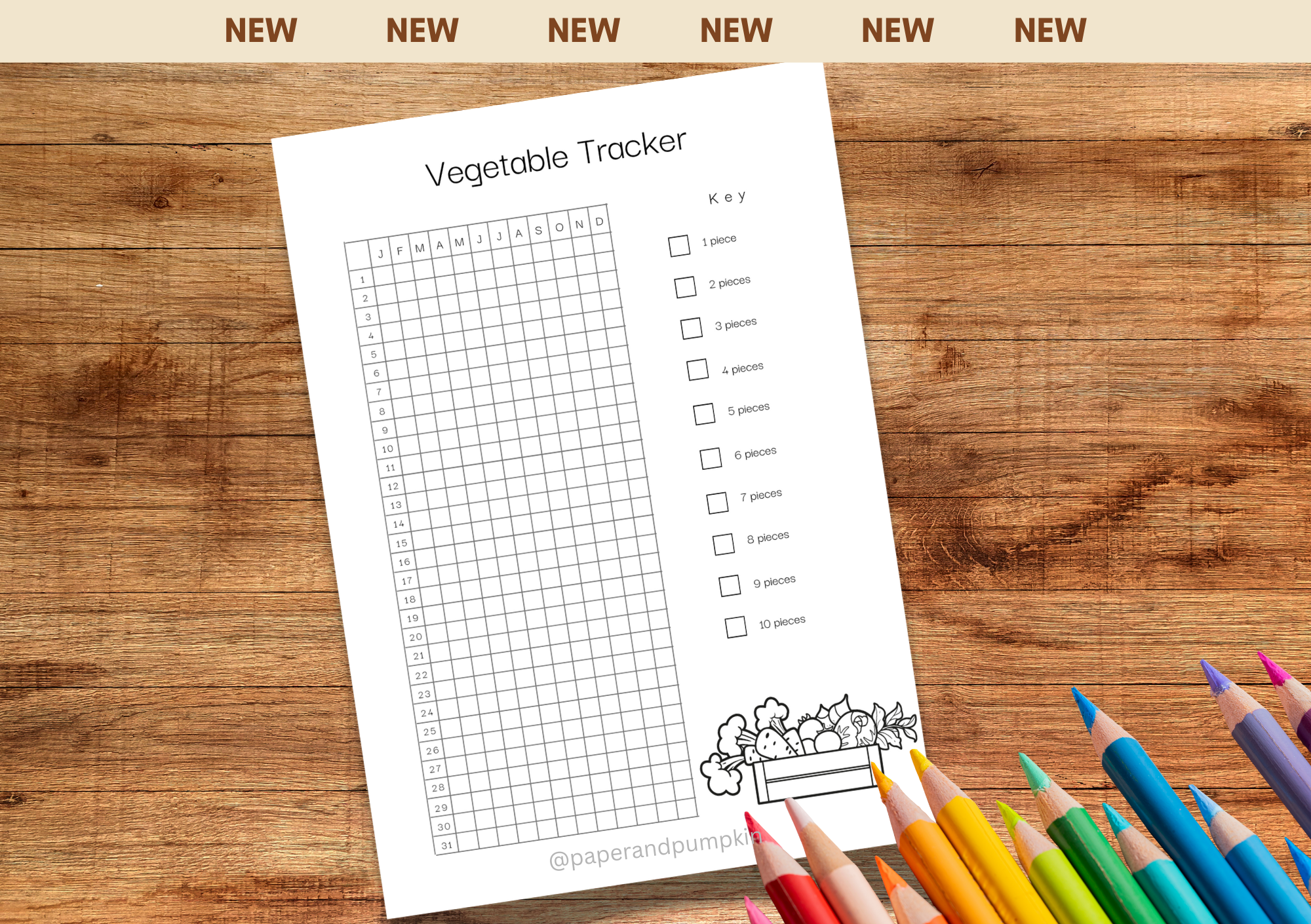 Vegetable Tracker Bullet Journal Page