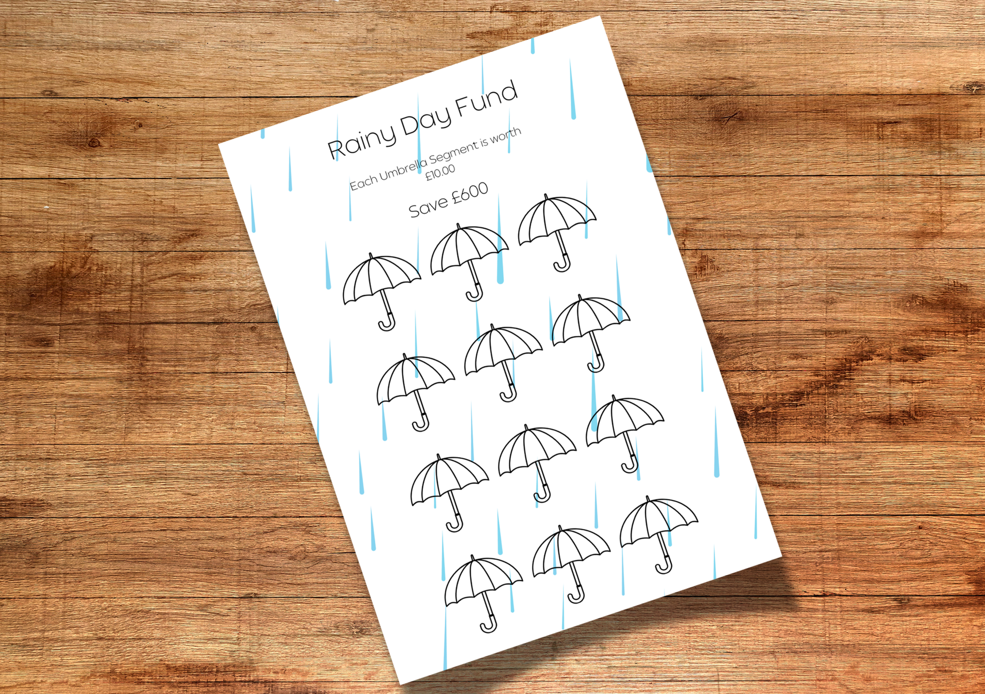 Rainy Day Fund Savings Challenge