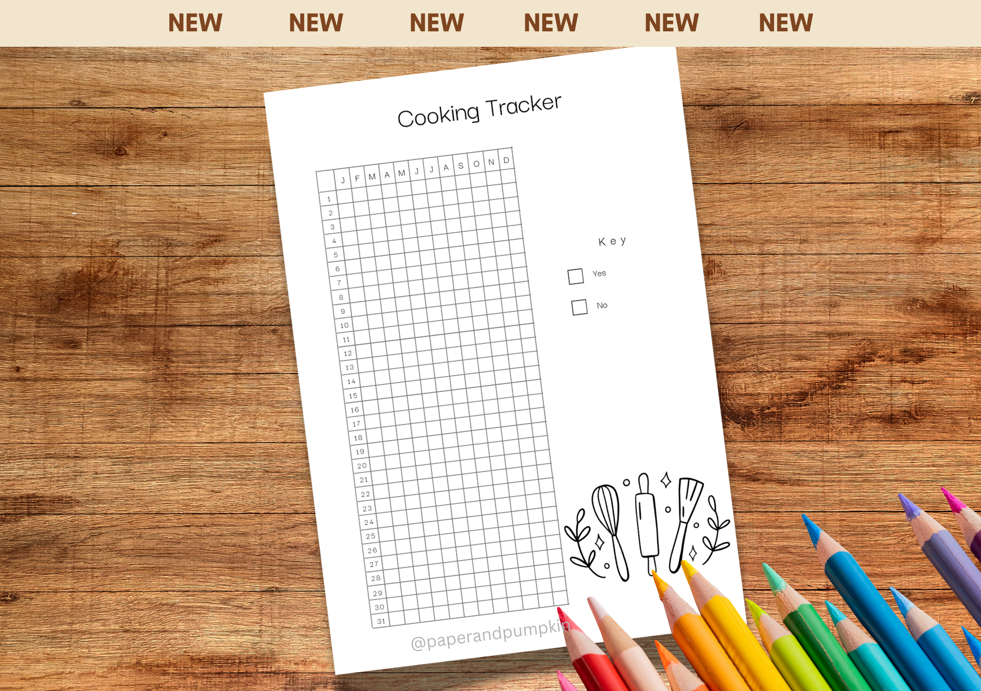 Cooking Tracker Bullet Journal Page