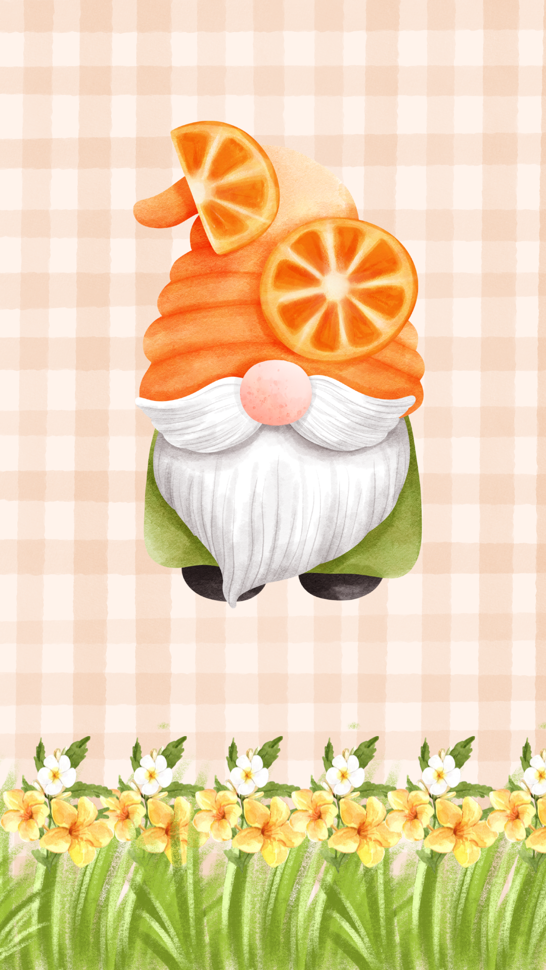 Orange Slice Gonk Digital Download Phone Wallpaper