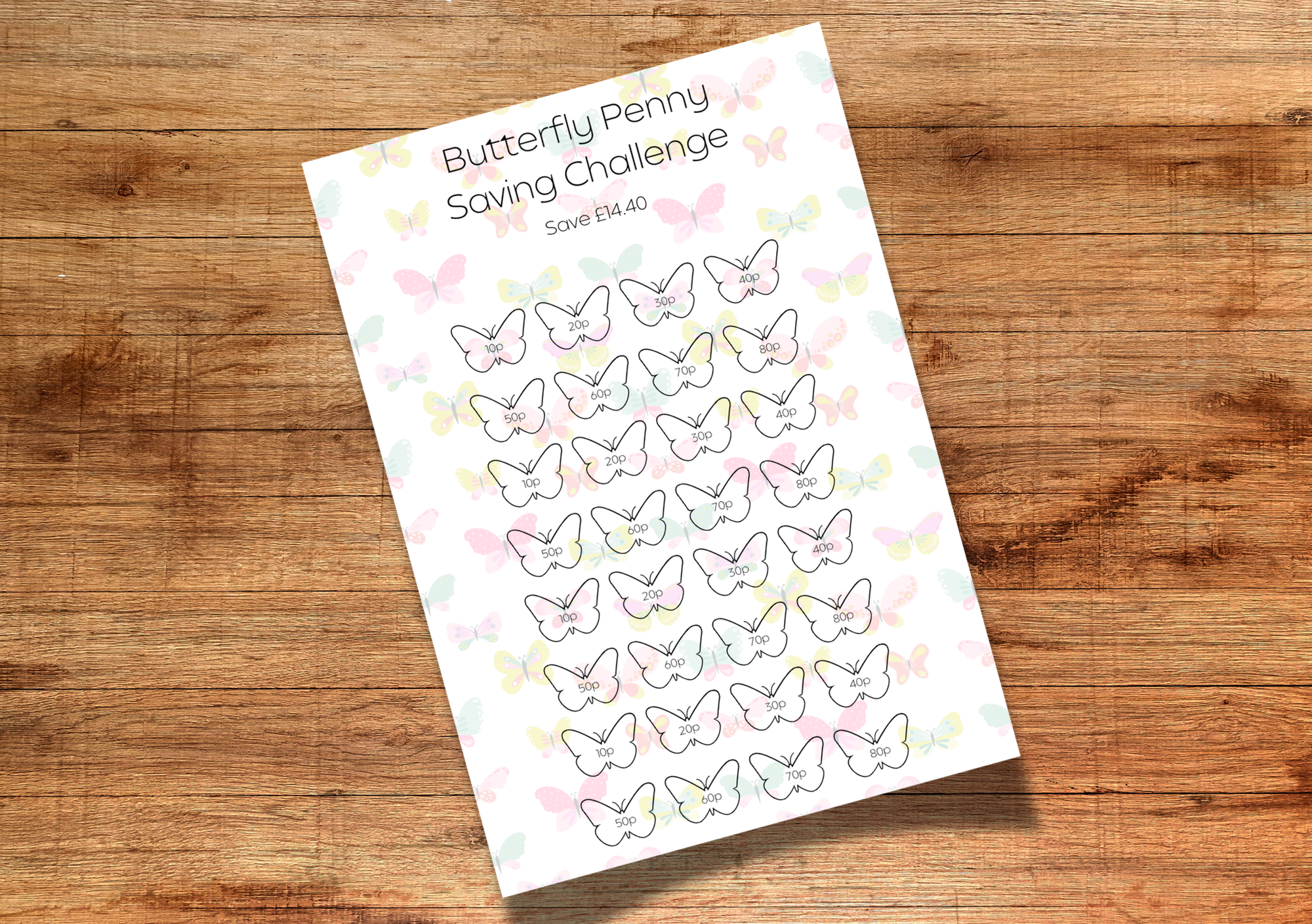 Butterfly Penny Savings Challenge