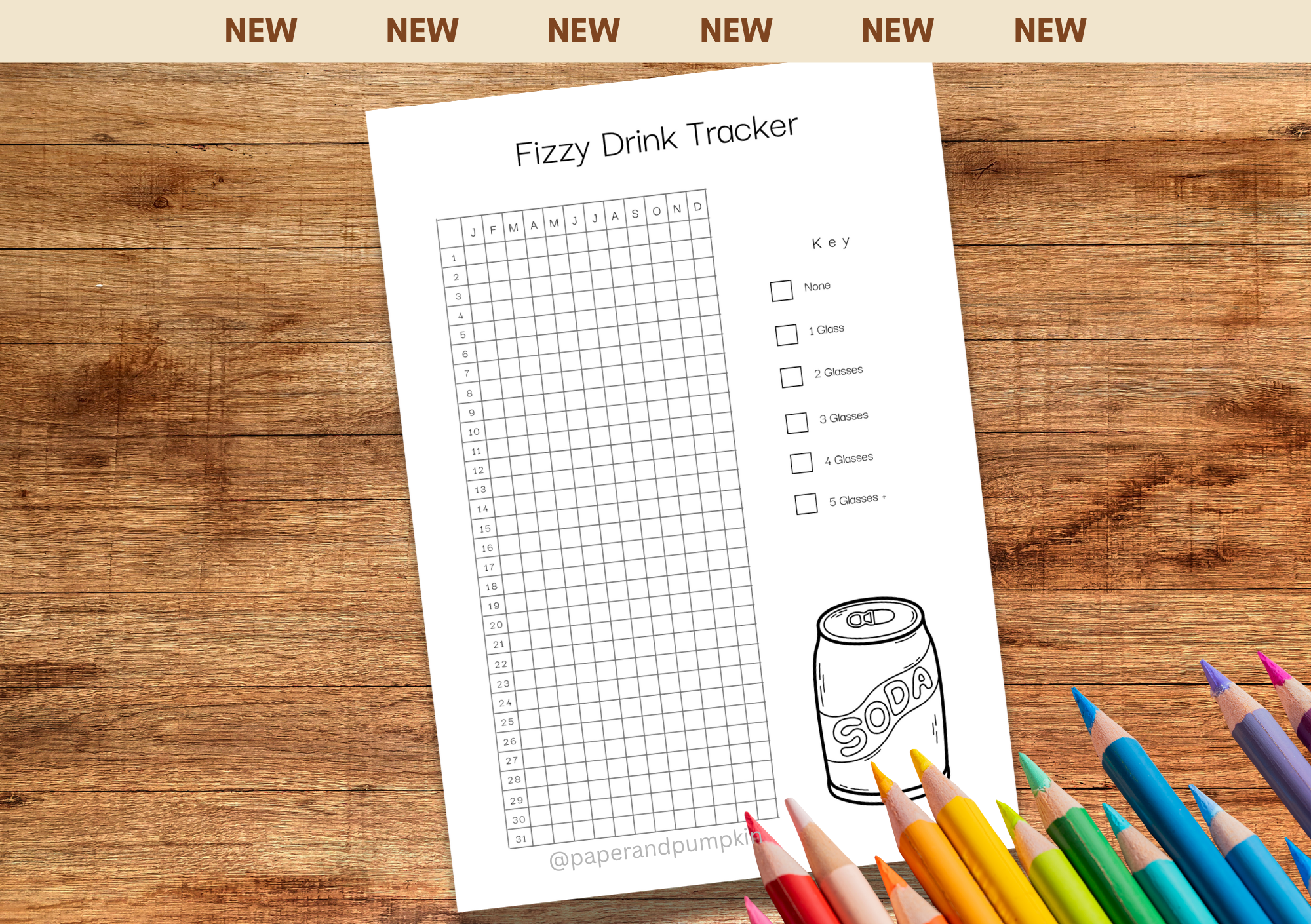 Fizzy Drink Tracker Bullet Journal Page