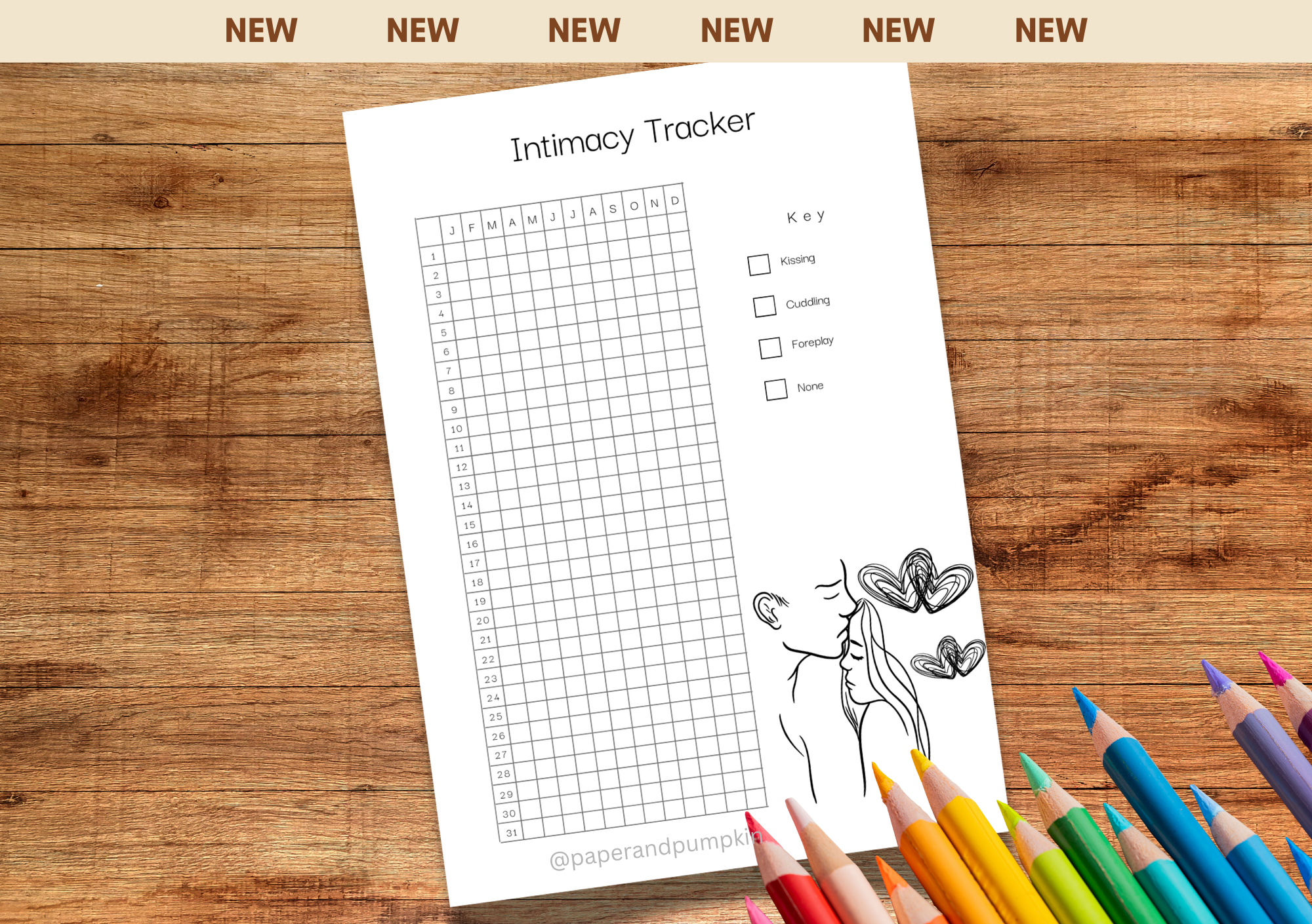 Intimacy Tracker Bullet Journal Page