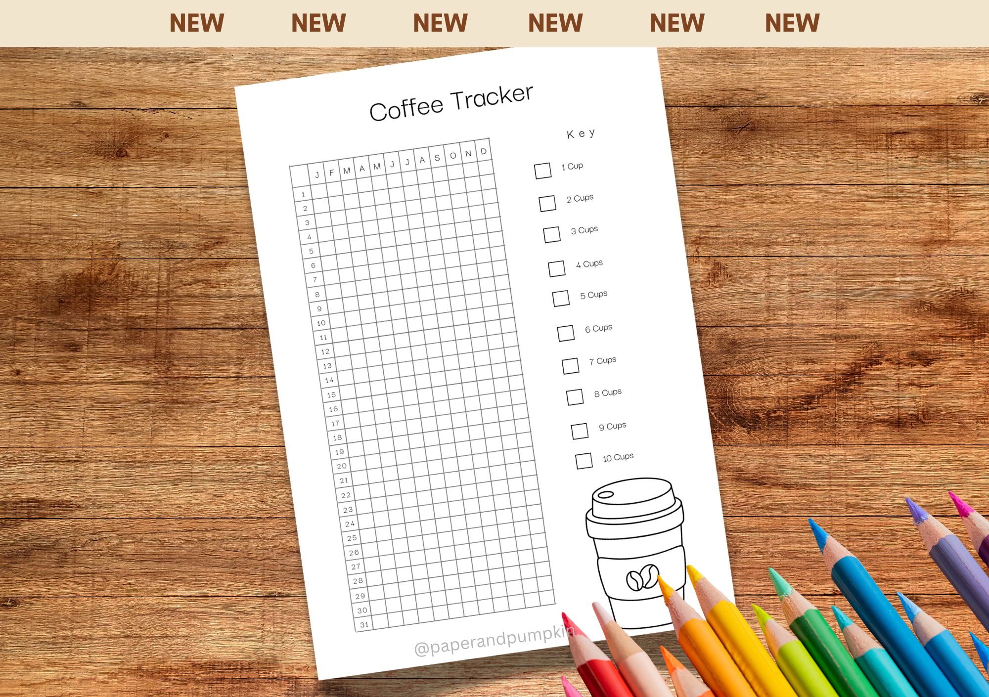 Coffee Tracker Bullet Journal Page