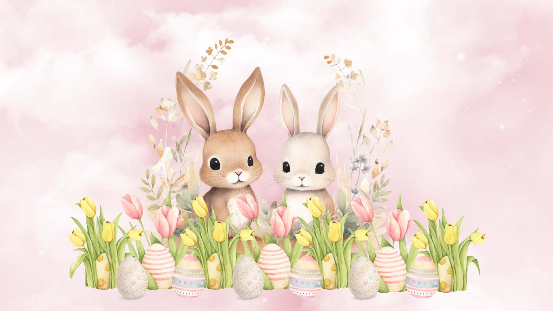 Easter Bunny Digital Download Desktop Wallpaper