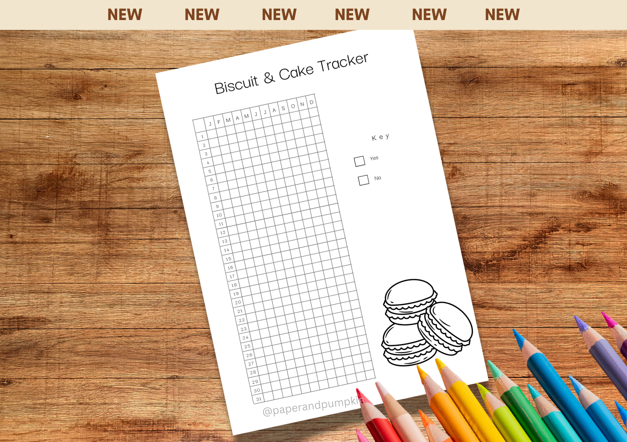 Biscuit & Cake Tracker Bullet Journal Page