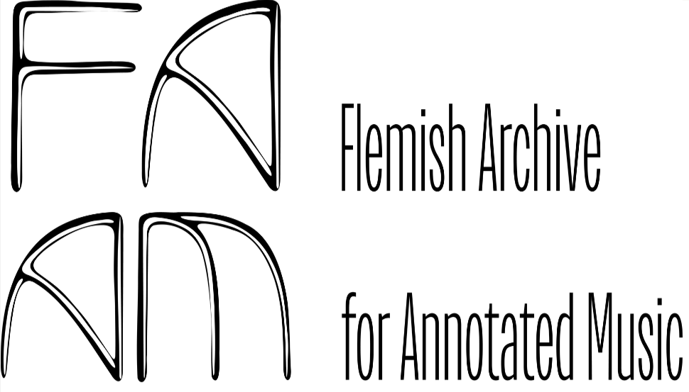 Logo of FLEMISH ARCHIVE FOR ANNOTATED MUSIC with stylized text and design elements.