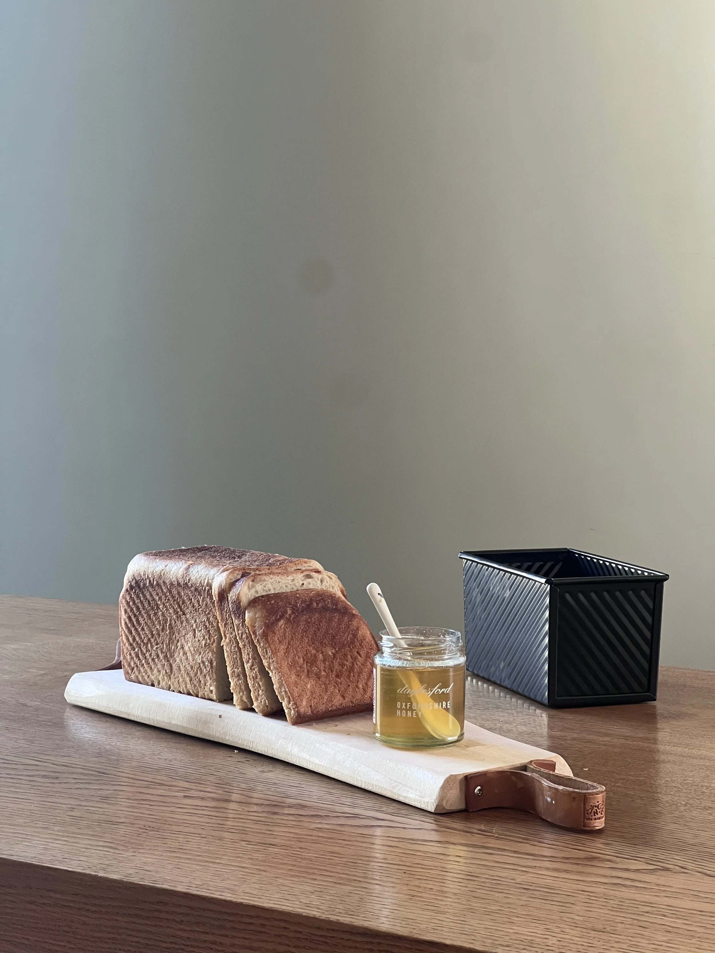 A metal sourdough loaf tin