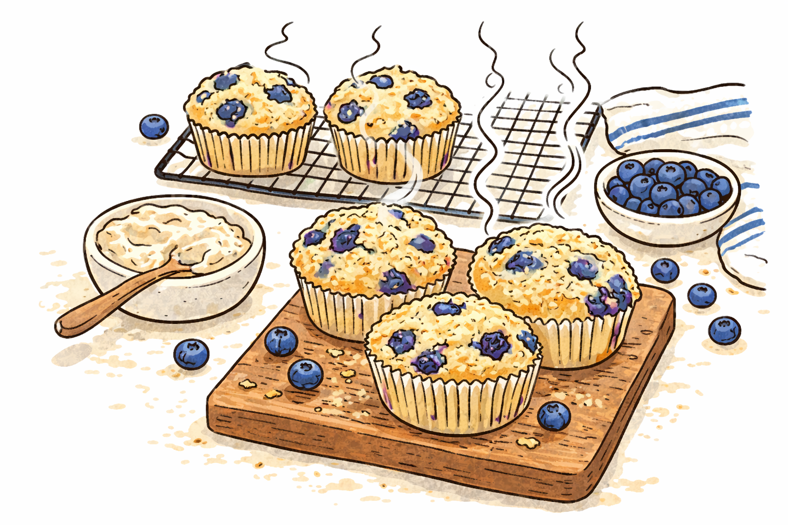 Sourdough Discard Blueberry Muffins