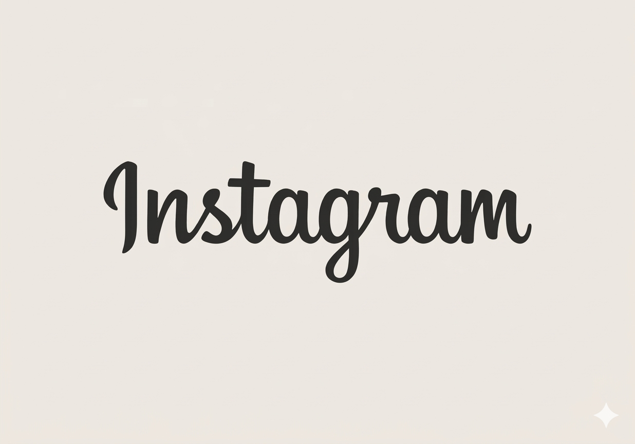 Instagram Logo Beige schwarz