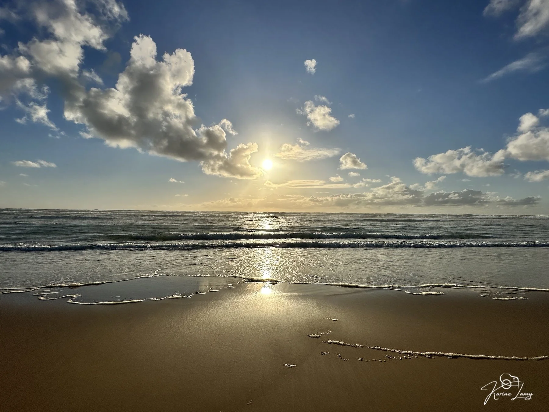 Coucher de soleil océan Mimizan France