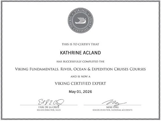 Viking Cruises&nbsp;Certified Expert Training Completed
