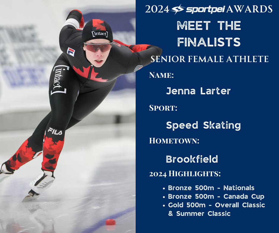A female speed skater in a black and red racing suit is racing forward on ice, wearing sunglasses and a helmet, during a speed skating event.