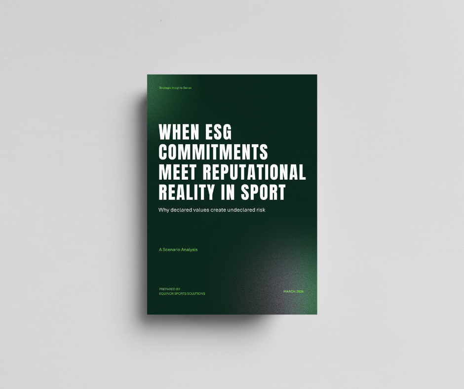 When ESG Commitments Meet Reputational Reality in Sport Strategic Insights Series — March 2026