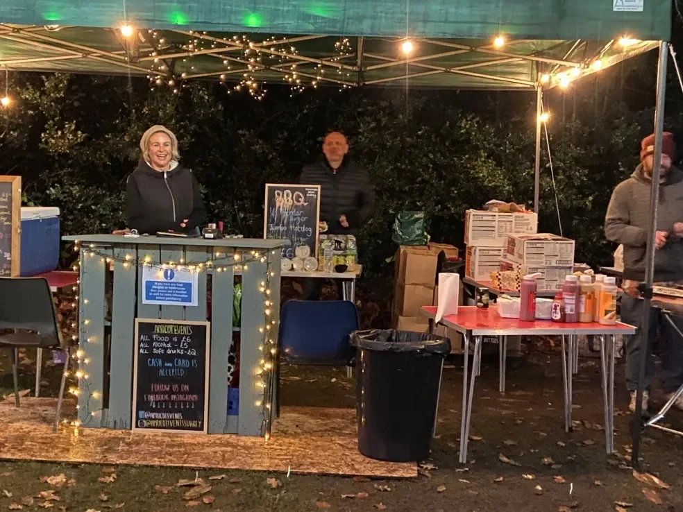 bbq stall at the Christmas market in windlesham 2025