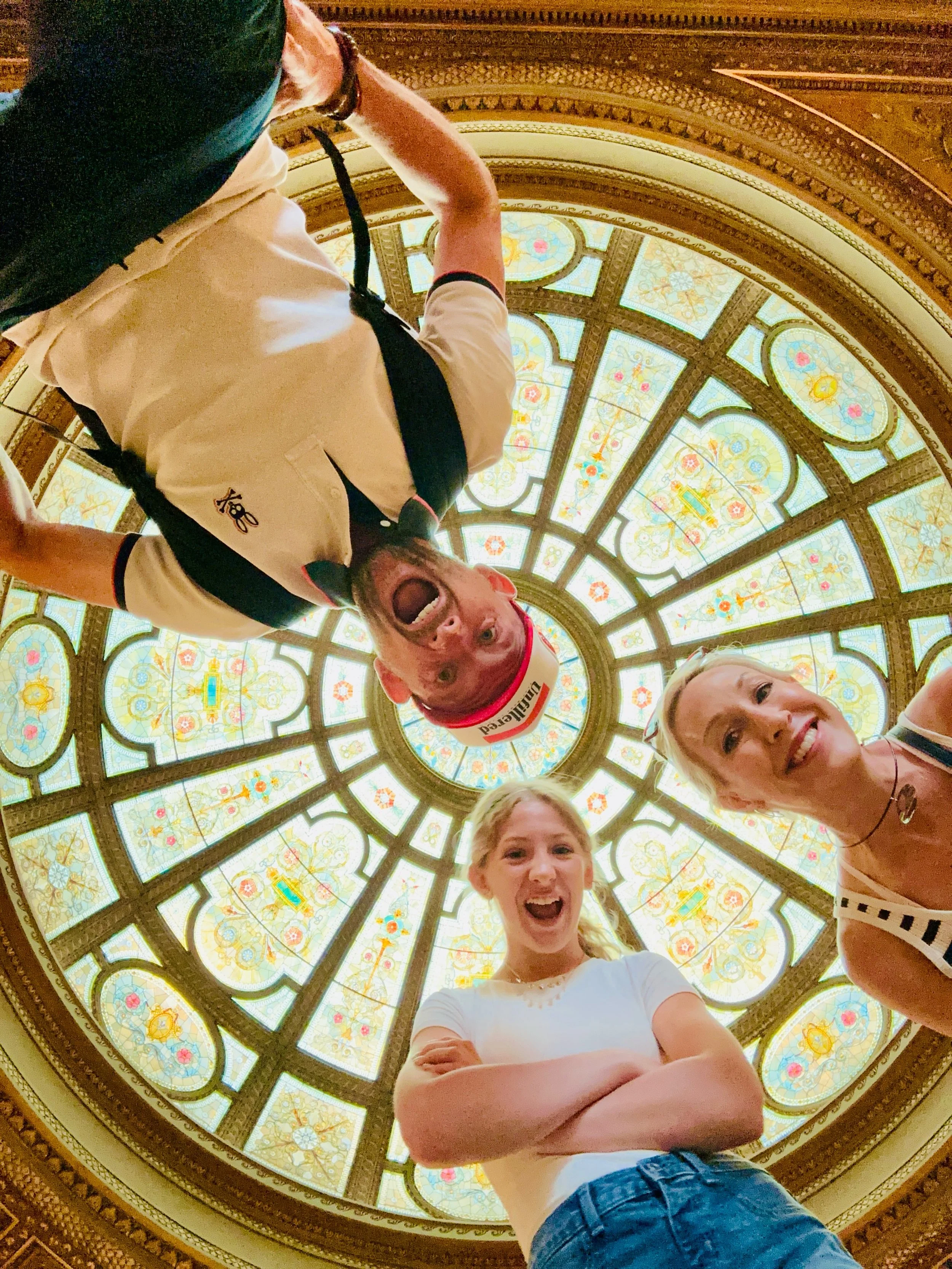 Exploring the Chicago cultural center! The dome is made from Tiffany glass and it&rsquo;s the largest Tiffany glass dome in the world. This building is used for various exhibitions and cultural events. If you&rsquo;re in Chicago and you wanna cool of
