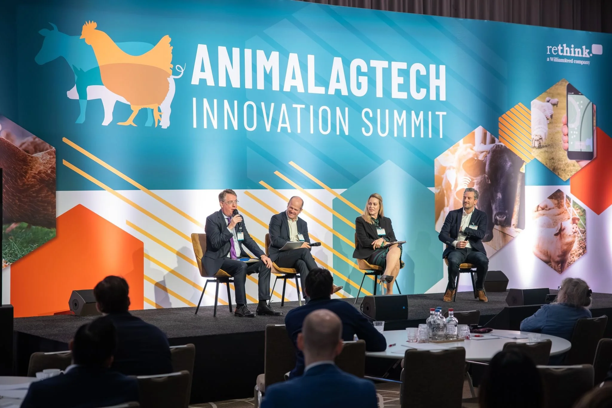 Panel discussion at the Animal AgTech Innovation Summit in Amsterdam, focusing on AI‑driven innovation in animal feed manufacturing and formulation.