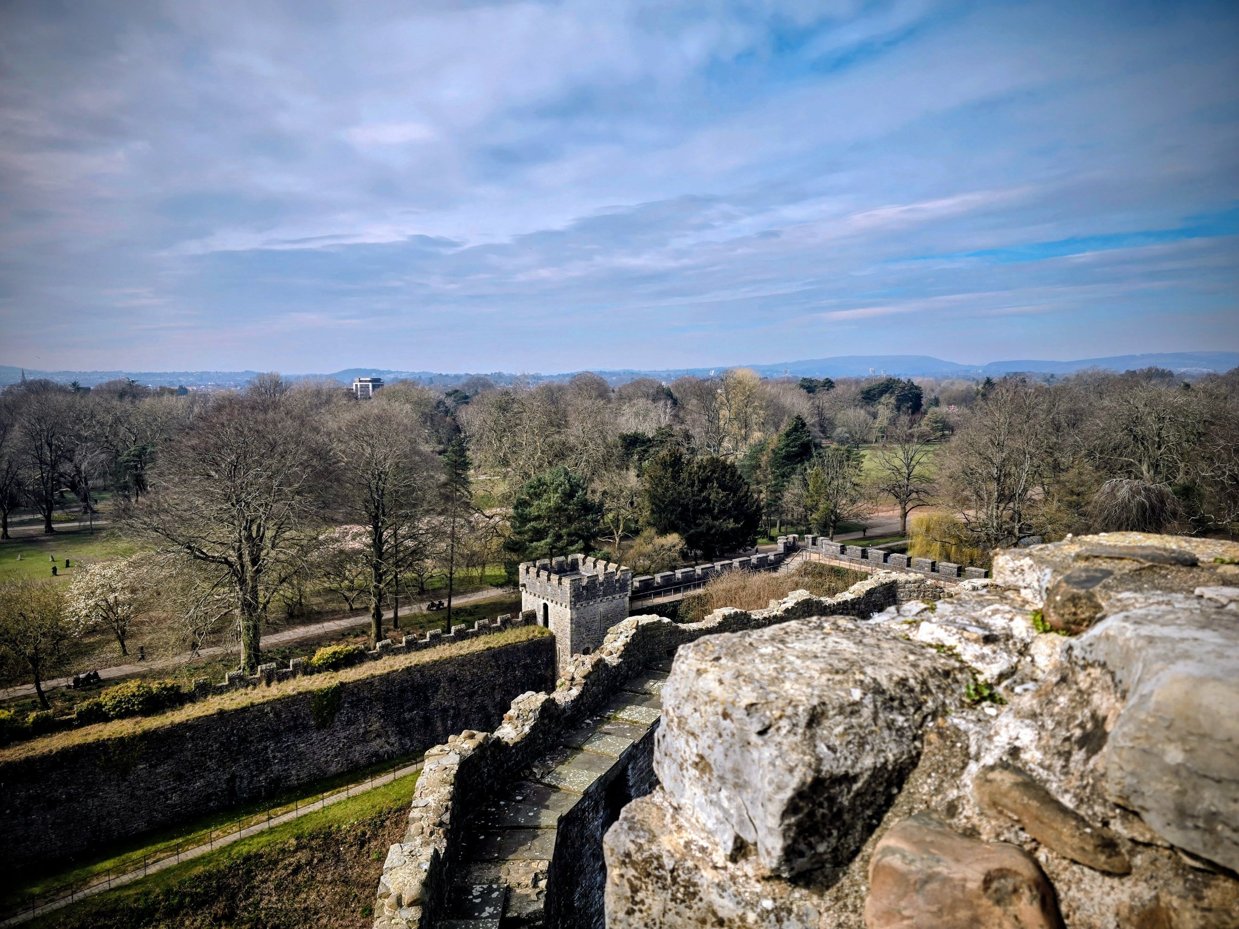Overhead view of Cardiff Castle