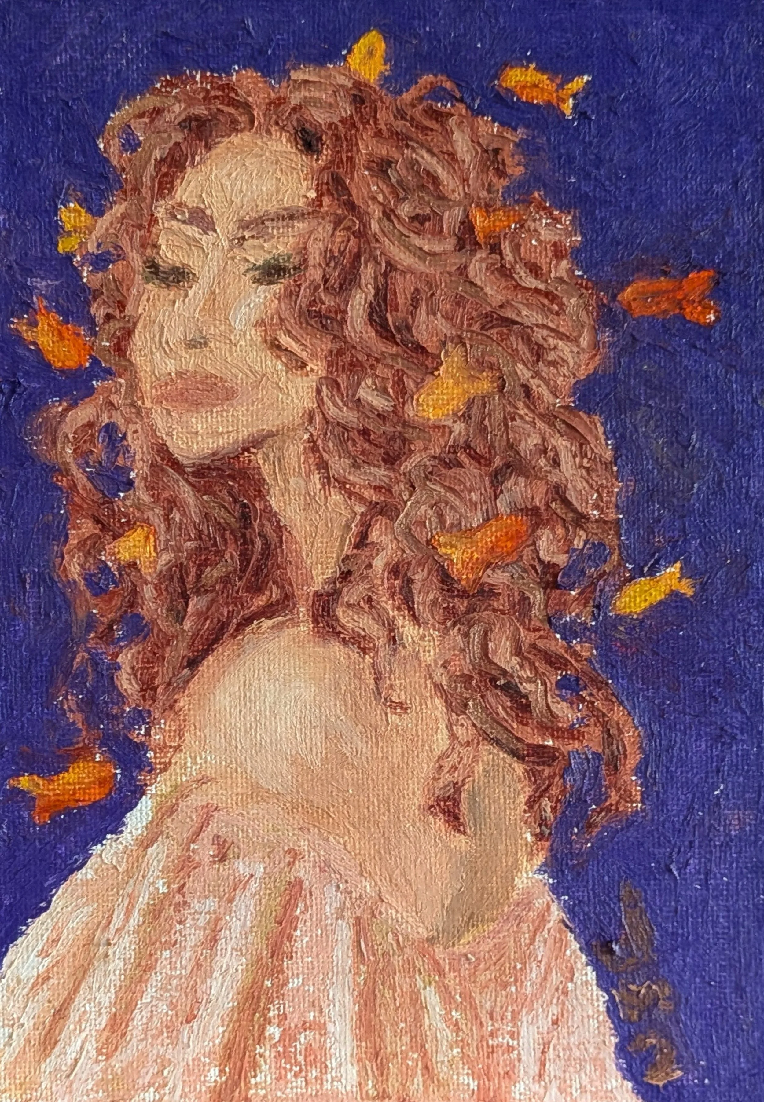 'Daydreaming'
5x7" board canvas
Oil pastel on canvas
Completed Jan 2026
