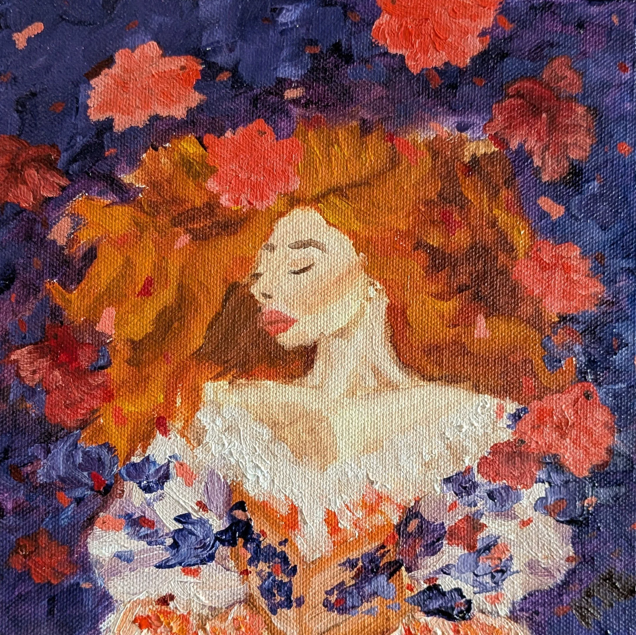 'Autumnal Dreaming'
20x20cm deep edge canvas
Oil paints on canvas
Completed Nov 2025