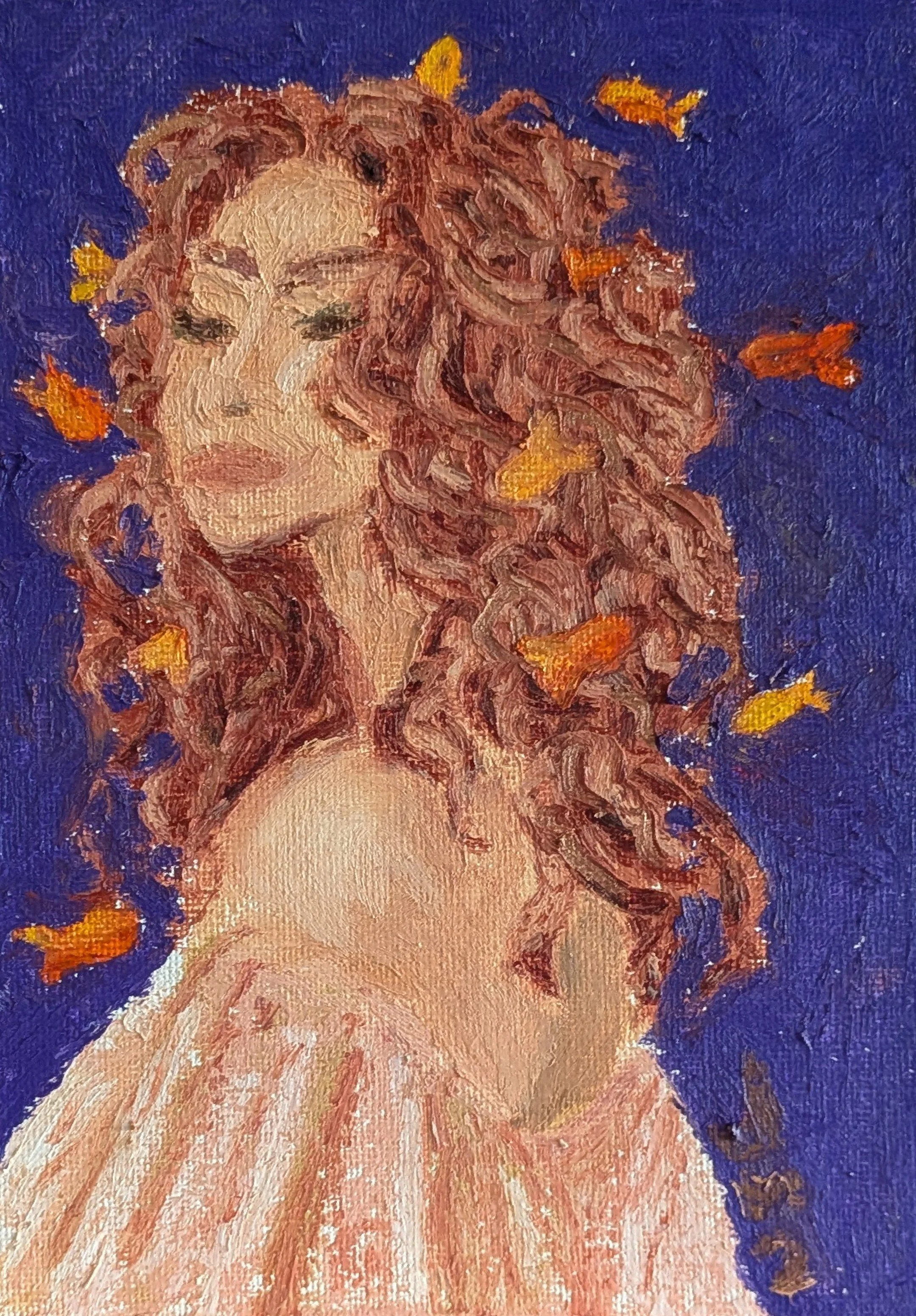 'Daydreaming'
5x7" board canvas
Oil pastel on canvas
Completed Jan 2026