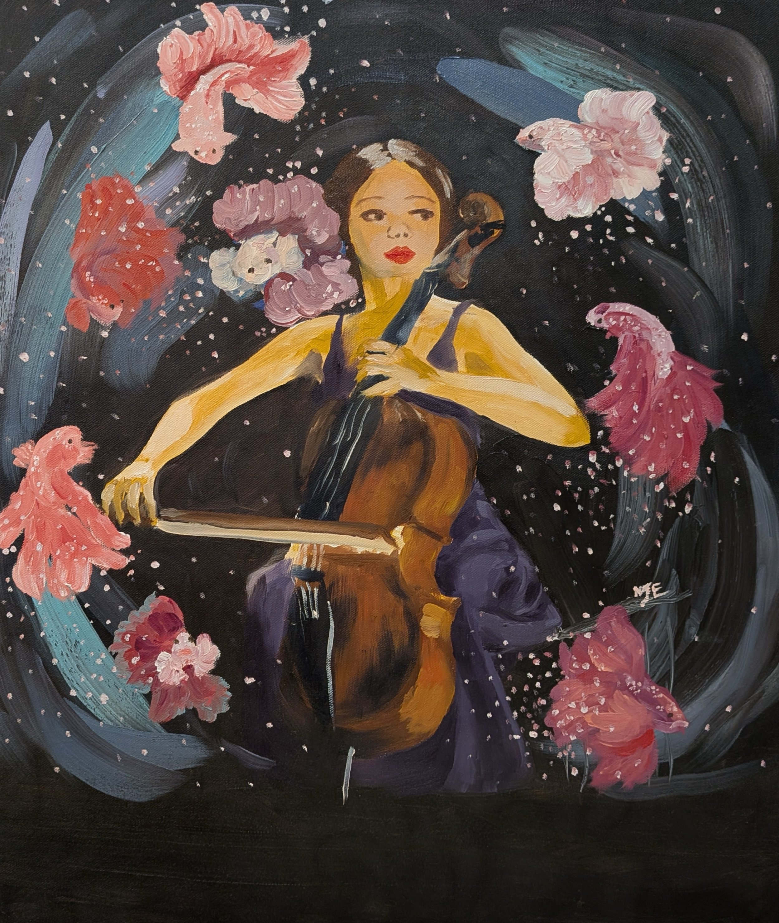 'In the Music Room'
20x24" deep edge canvas
Oil paints
Completed March 2026