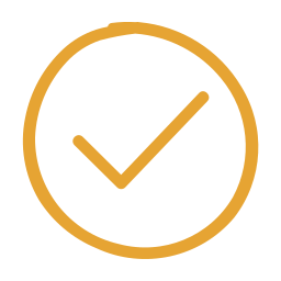 A check mark inside a circle, symbolizing completion or approval.