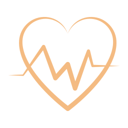 A heart shape with an electrocardiogram line inside.