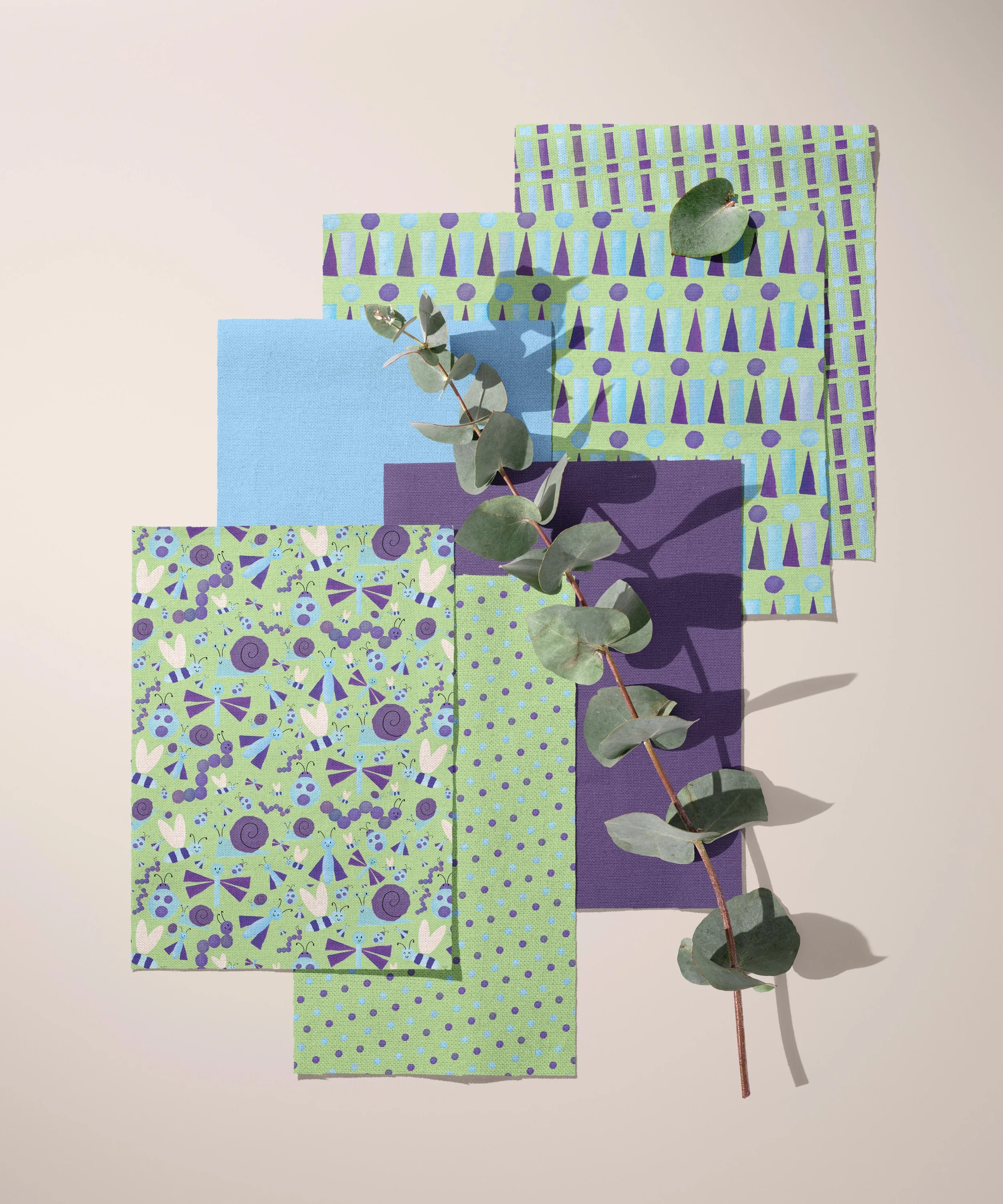 Retro Bugs Fabric Pattern Collection 2