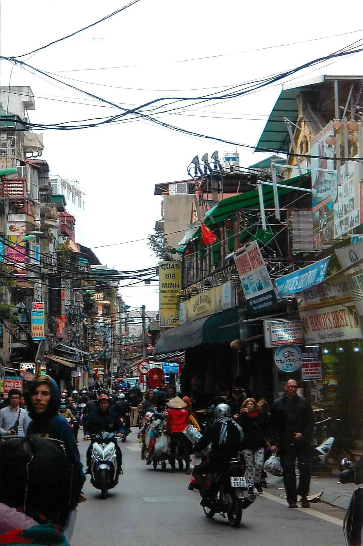 Typical street scene Hanoi Vietnam 2016