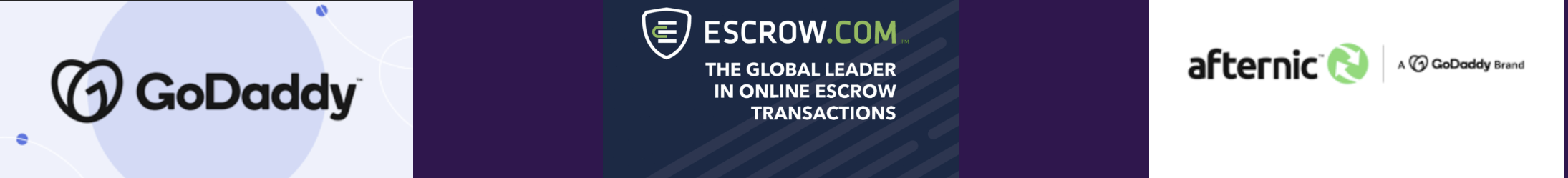 We are using GoDaddy, ESCROW.COM, and afternic for fast and safe business