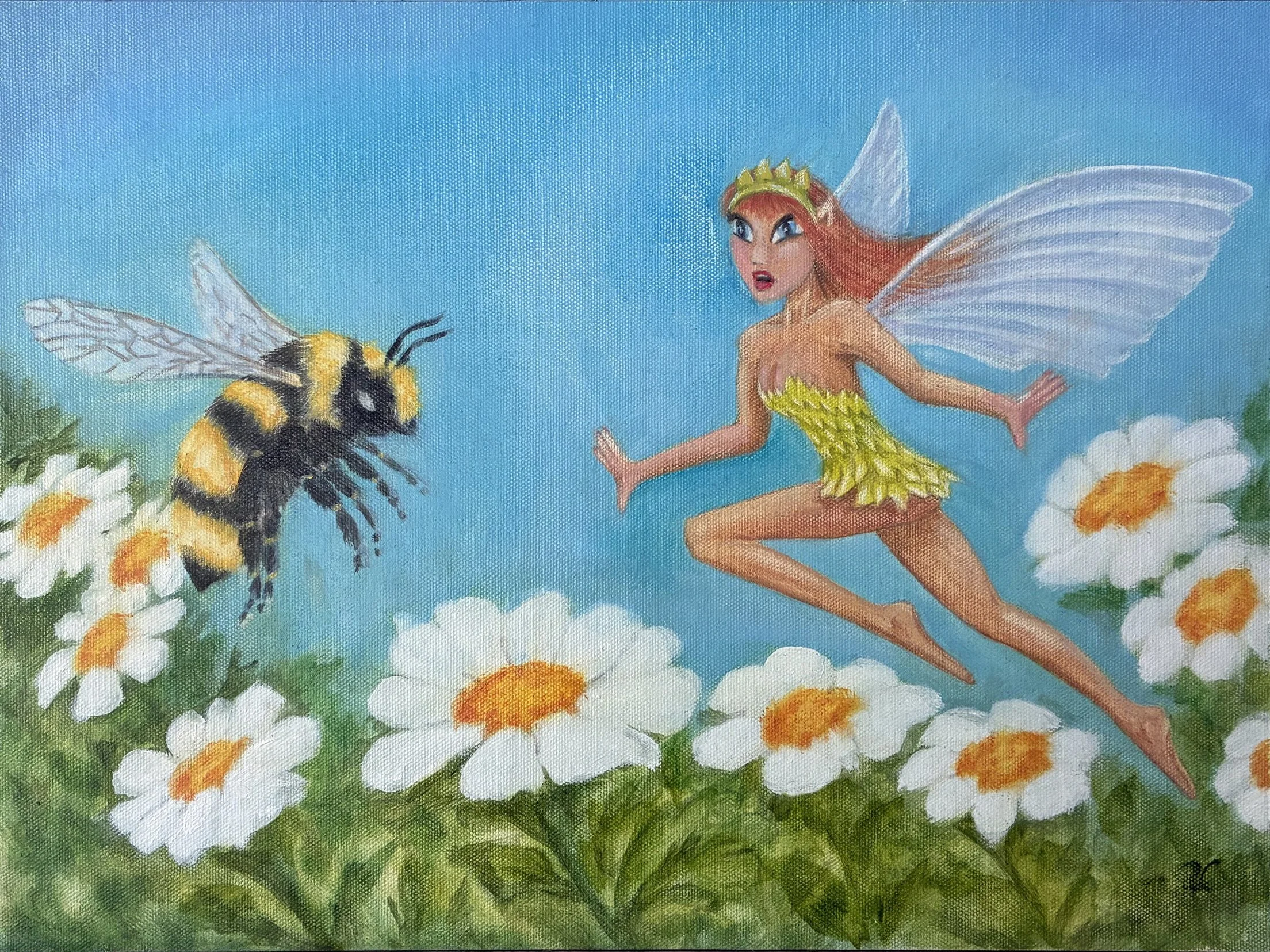 Garden Encounter - Oil on Canvas