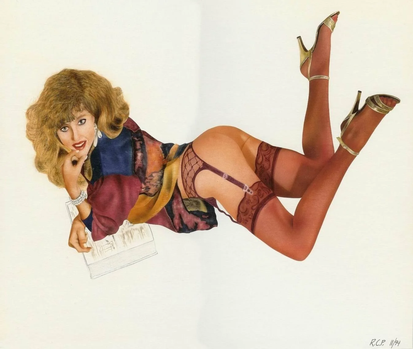 Playboy Centerfold - Airbrush watercolors