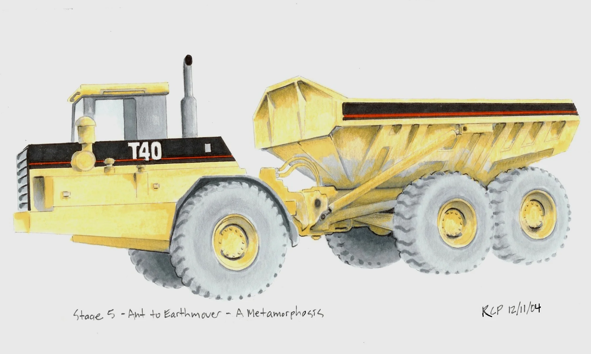 Articulating Truck - Pencil and markers