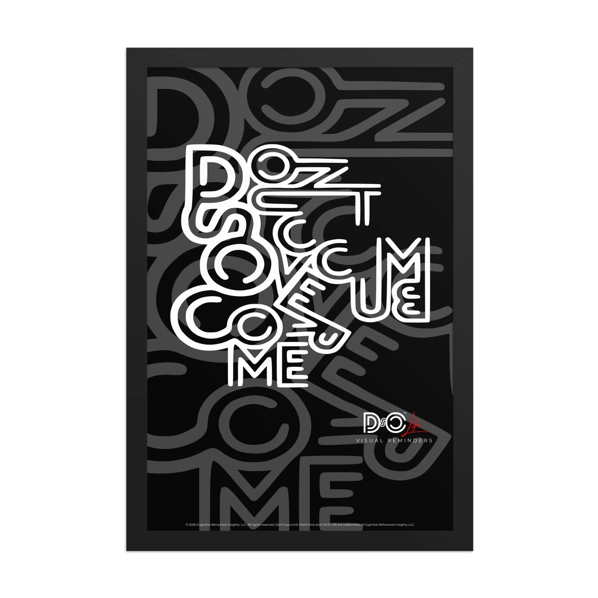 DSOC Distorted Black Framed Poster