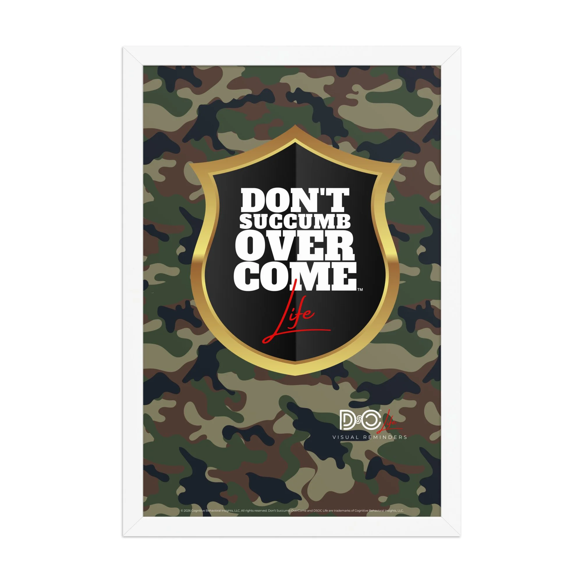 DSOC Life Shield Camo Framed Poster