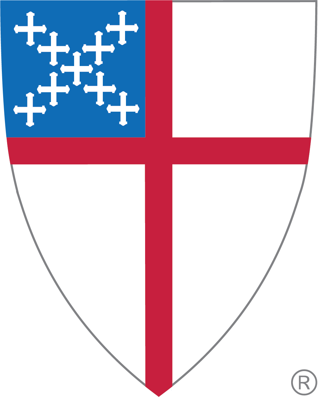 A shield-shaped coat of arms with a red cross dividing the shield into four quadrants. The top left quadrant features a blue field with 13 white crosses arranged in a triangular pattern.