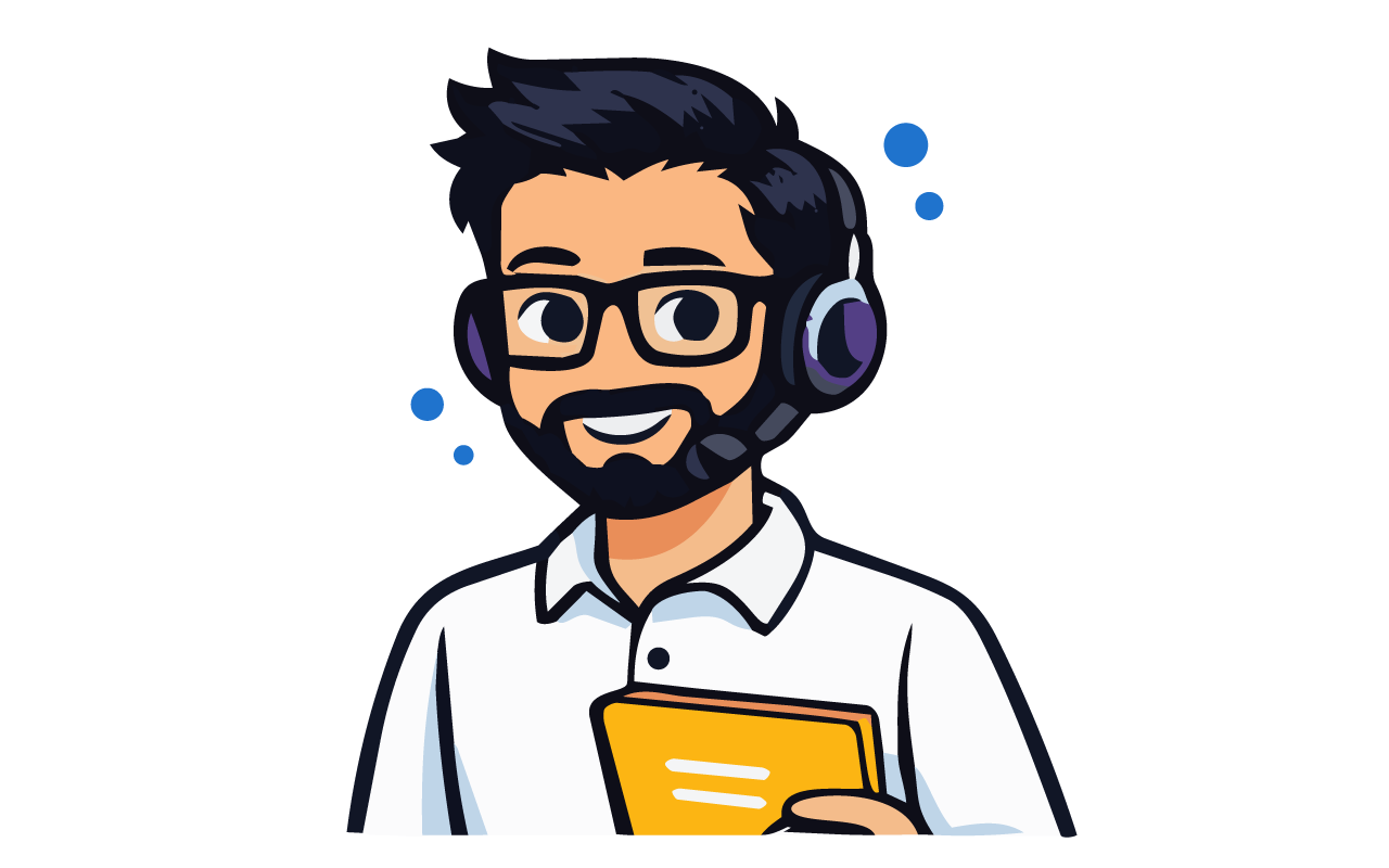 Translator with headset for customer support, MJC Translate.