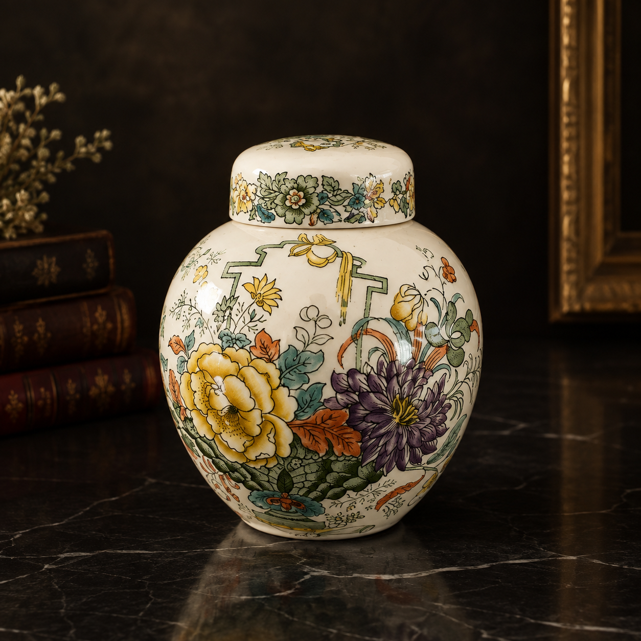 Fortnum &amp; Mason Floral Jar, c.1960s-80s