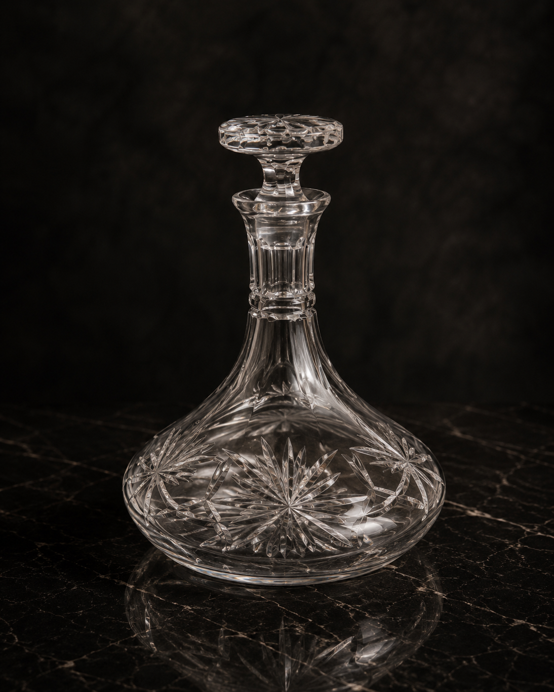 A Ship’s Cut Glass Decanter, with stopper