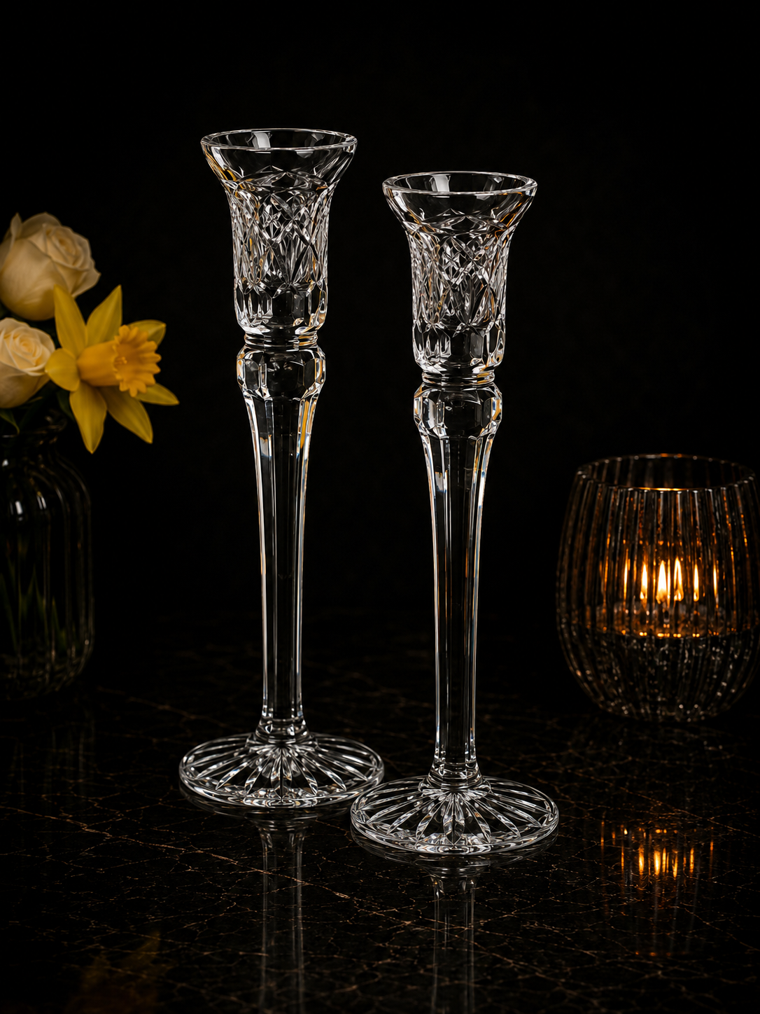 Royal Brierley Crystal Candlesticks