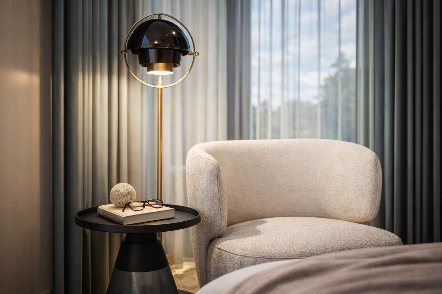 Nyugodt fények hálószobája