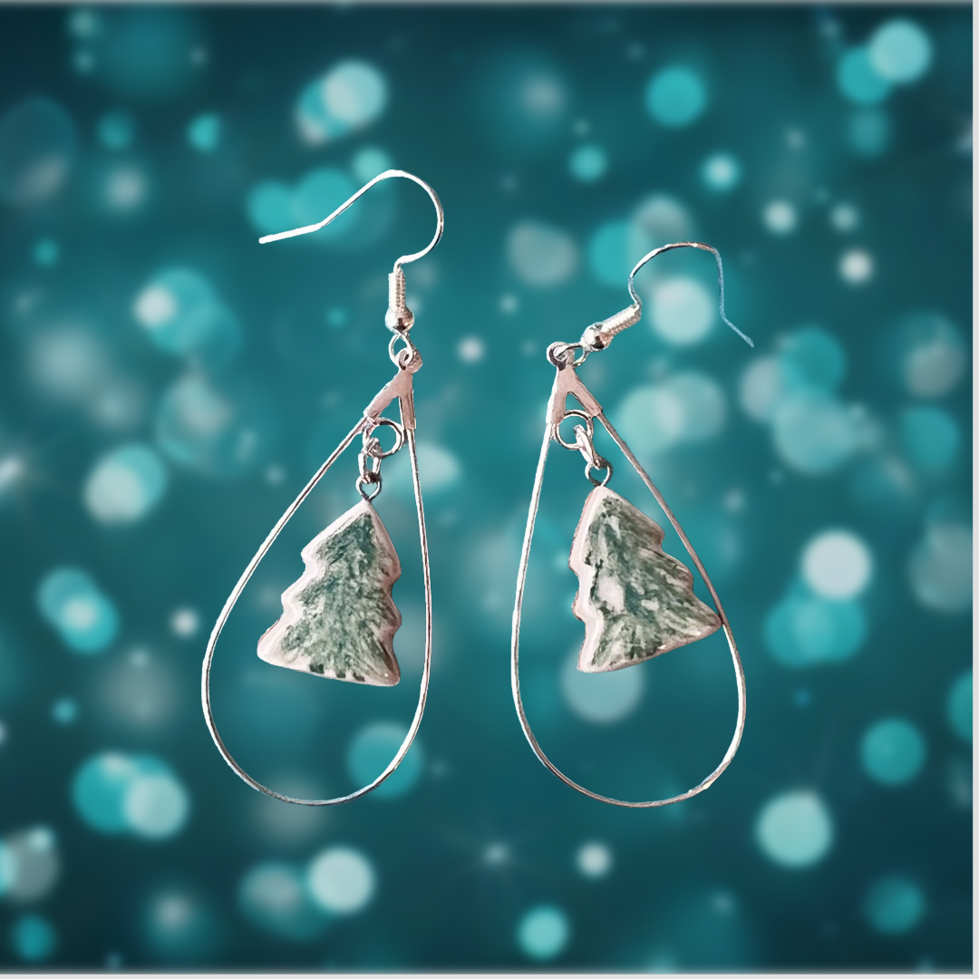 Earthglow Snowy Pine Earrings