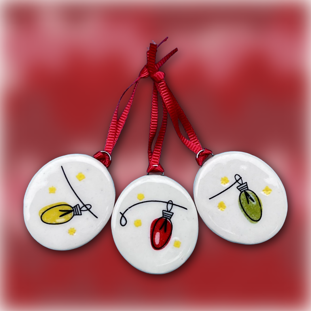 Oh, Glow On! — Christmas Light Porcelain Ornament Set